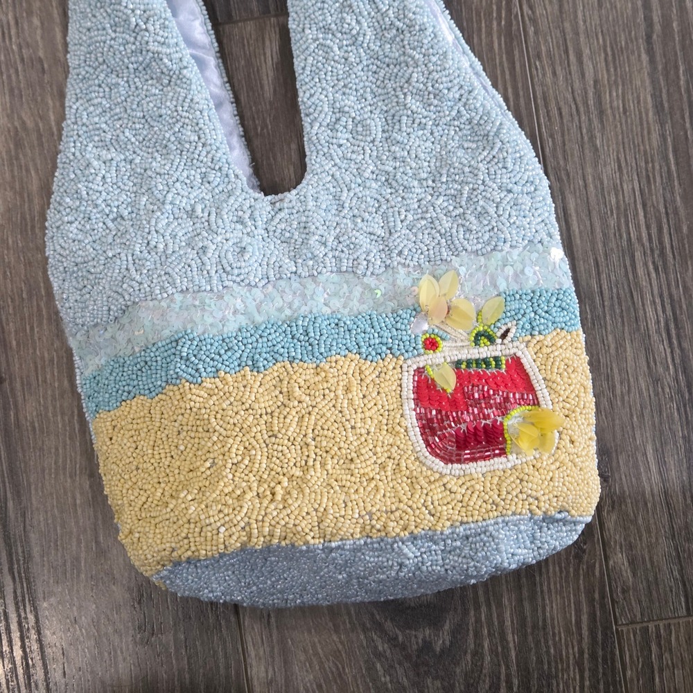 Handcrafted in India Viral Beaded Beach Bag Boho Resortcore Vacation Coastal NEW - Picture 8 of 10